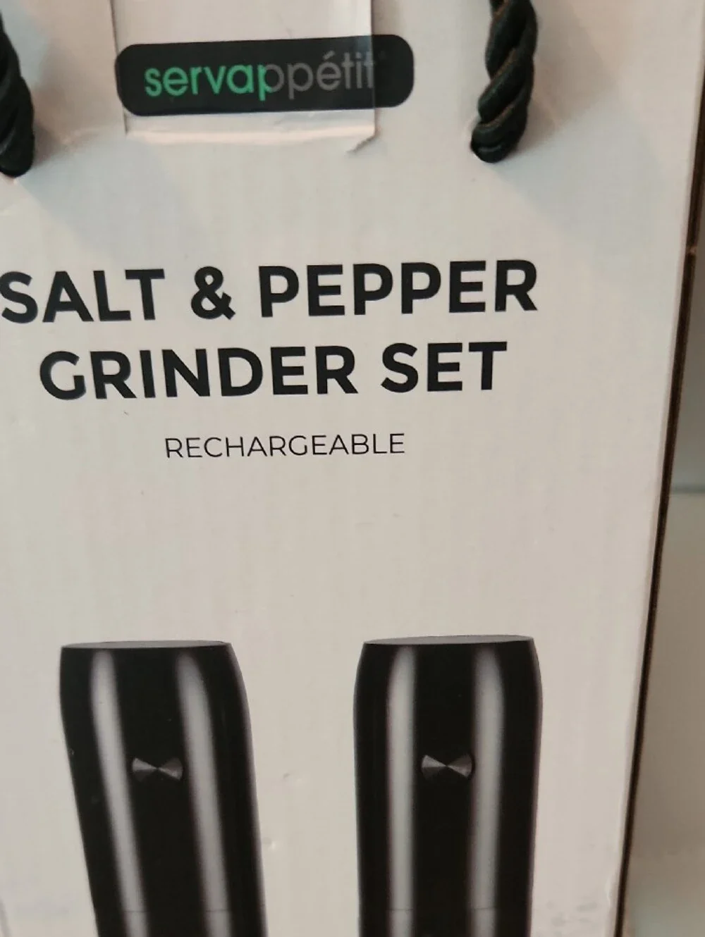 servappetit Rechargeable Salt & Pepper Grinder Set in Black